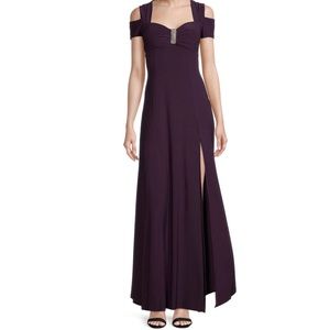 R&M Richards Women's Rhinestone - Detail Formal Gown - Plum